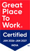 Great Place to Work Certified — Jan 2026 to Jan 2027, India